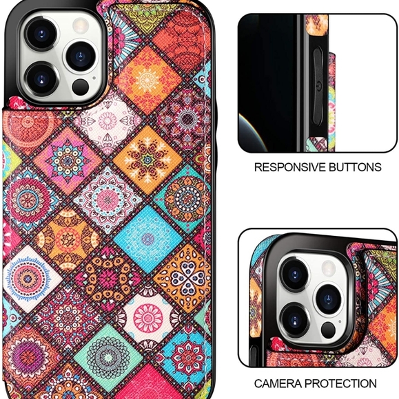 NEW Boho iPhone 12 Pro Max Wallet Flip Case - Picture 3 of 6